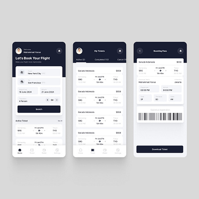 Flight Ticket App ui