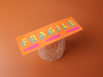 Orange Fragile Die cut Stickers UK custom signs custom stickers die cut stickers fragile labels fragile stickers graphic design label design logo logo design sticker design