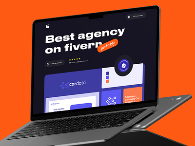 Skydesigner Portfolio Landing Page Design for skydesigner.me agency dark fiverr flat website landing landing page orange simple website skydesigner web web design website