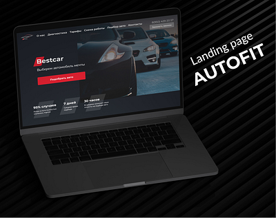 Autofit | Car | Choosing car | Landing page | Website autofit branding business card calculator car choosing auto landing landing page logo web website