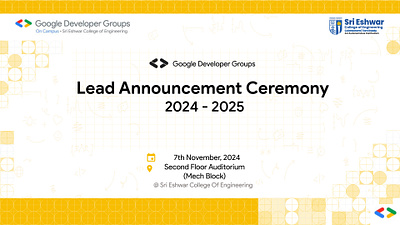 GDG - Lead Announcement Ceremony 2024 - 2025 (SECE) 3d animation branding graphic design logo motion graphics ui