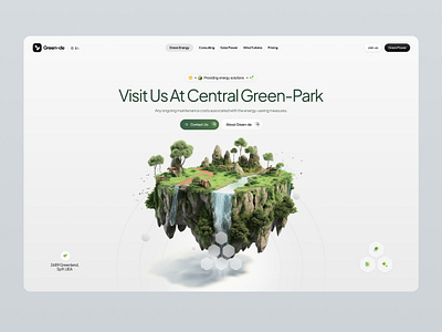 Green-de Landing Page alternative energy b2b eco eco friendly ecology ecology landing page electric green energy hero section landing page renewable energy saas solar power solar system startup sustainable tesla charger web site website website design