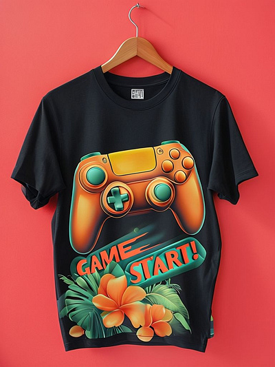 Gaming T-shirt advertise branding cloth game gaming t shirt illustrator marketing t shirt vector