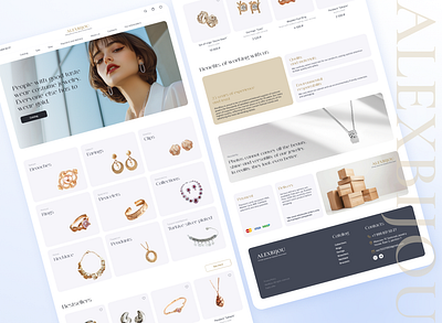 Jewelry store main page ai design e shop figma landing page ui web web design webdesign website