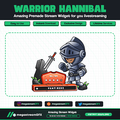 Warrior Stream Widget - Gaming Stream Widgets - Goals Widgets warrior widgets