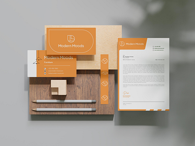 🧡 Warm & Inviting Stationery for Furniture Store 🌳 branding design graphic design illustration logo typography vector