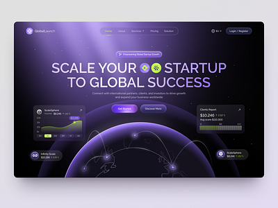 GlobalLaunch - Web Design For SaaS design interface product service startup ui uiux ux web website