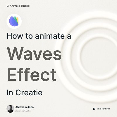 How to Animate a Waves Effects In Creatie animation app design creatie mobile design ui ux web design