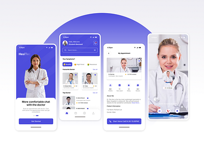 Online Doctor's Consultation App Design appdesign design healthcare medical medicalapp medicalcare onlinedoctorappointment ui uidesign ux uxdesign