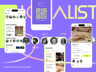 Localist App UI/UX design app app design application application design design events app graphic design interaction design interface mobile mobile app design mobile ui mobile ux social network ui user experience user interface ux