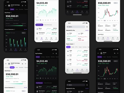 Investment Tracker light x dark animation app bitcoin charts crypto dashboard ethereum finance fintech investments iphone mobile mobile app motion graphics portfolio product design saas stocks ui wallet