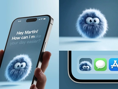 Fluff AI 3d ai app icon branding chat icon logo motion