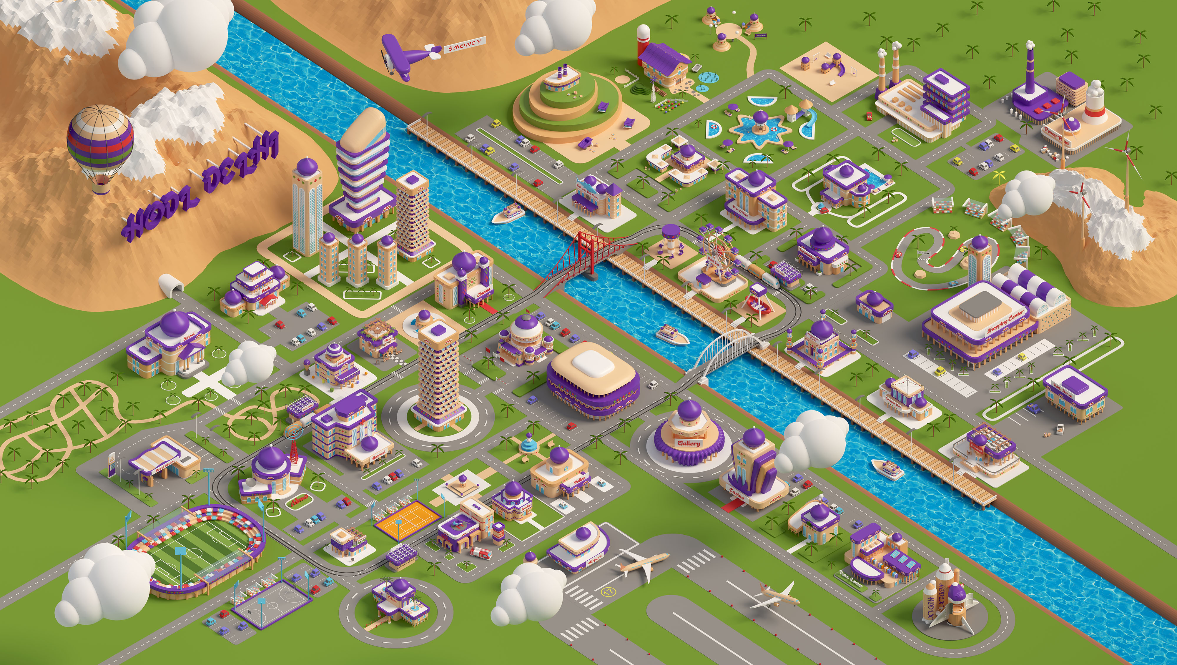 HODLVERSE - Hodl Delhi 3d 3d animation blockchain branding city crypto design game illustration infographic isometric landing page lowpoly motiong graphic render ui unity video web web design