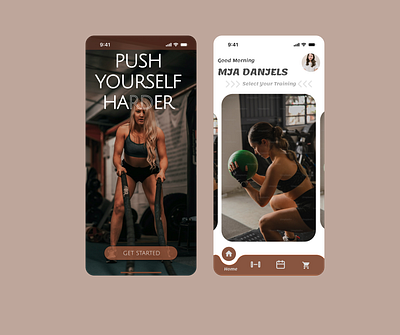 Fitness app 3d animation branding color font graphic design logo plugins ui