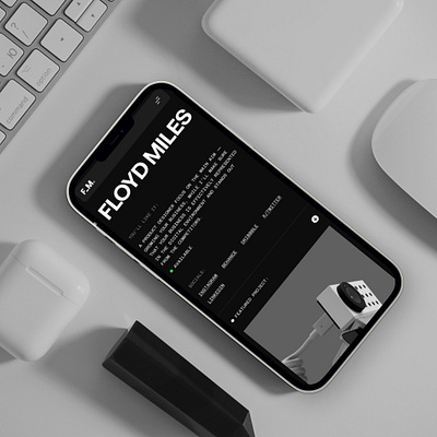 Floyd Miles Designer Portfolio Template Dark Version agency clean portfolio creative design designer portfolio framer illustration landing page minimal modern personal portfolio portfolio site portfolio template responsive ui ux webflow website website template