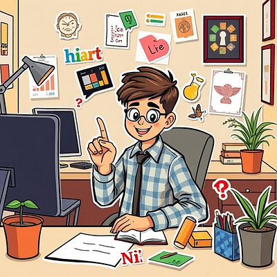 Indian Office Boy Character Illustration branding cartoon character illustration concept art illustration