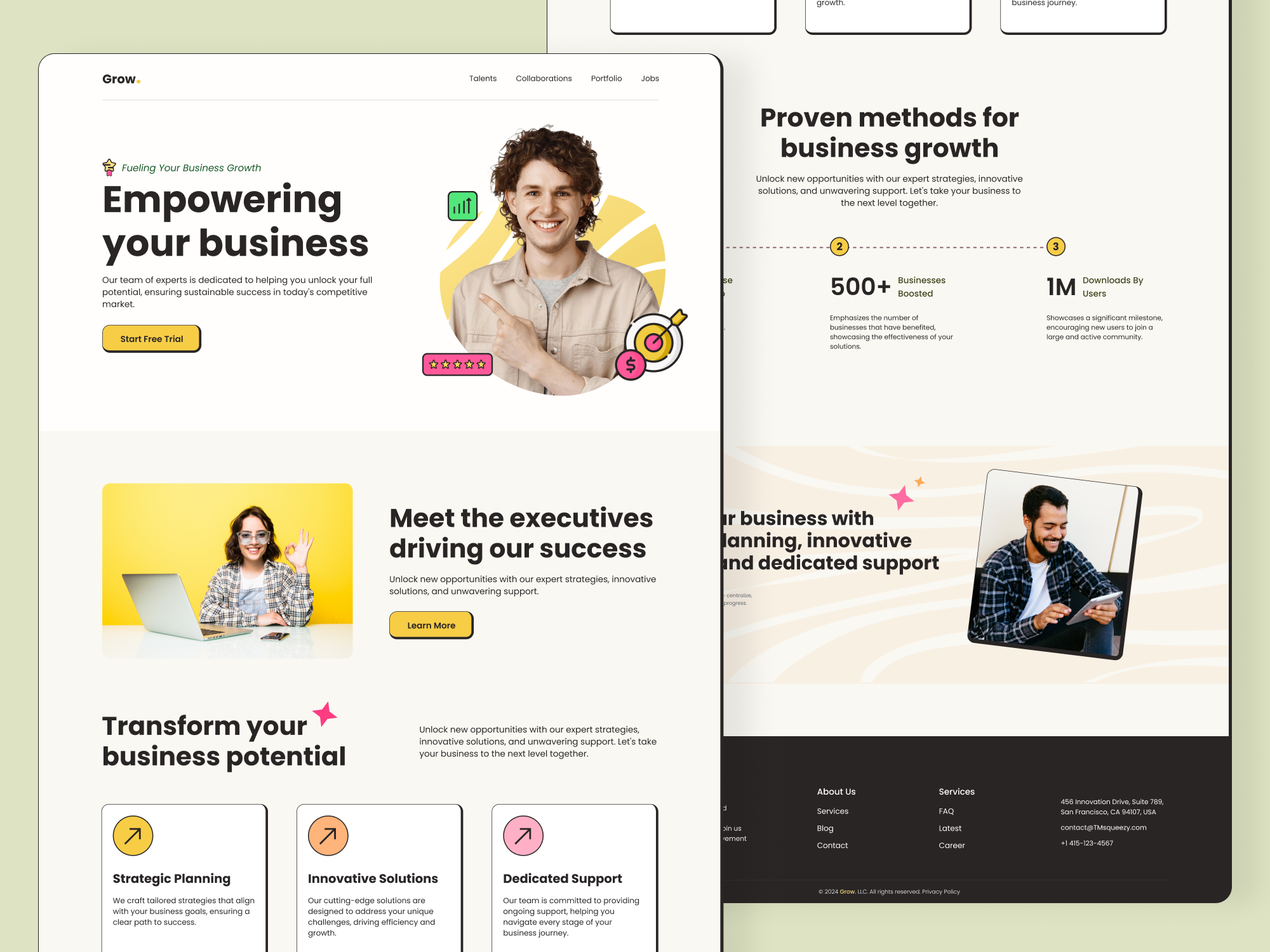 Grow. || Business Consultancy Firm agile business contancy empower finance firm growth homepage ideation innovation landing page methods skills startup strategy support task web design website work