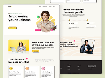 Grow. || Business Consultancy Firm agile business contancy empower finance firm growth homepage ideation innovation landing page methods skills startup strategy support task web design website work