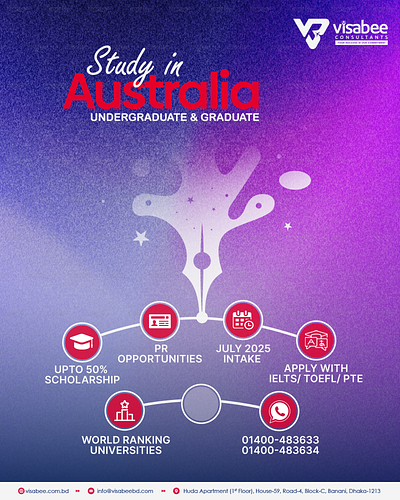 Study in Australia – Education Marketing Ads Design bold typography branding creativity consultancy branding design creative poster design digital posters dynamic facebook layout educational branding graphics educational marketing design eye catching visual ads graphic design for education marketing graphics marketing visuals modern flyer design scholarship ad creatives student marketing campaign student recruitment materials study abroad flyer study graphics study in australia concept study in austria poster