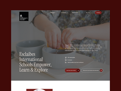 School website bordeau children landing leanr learning montessori red rouge school serif site student university website