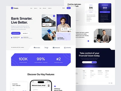 Scappa - Finance Website animation b2b banking digital banking exchange finance financial financial service fintech investment landing page modern money payment saas startup transactions ui wealth website