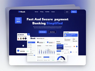 Fintech - Banking Website Landing Page Design bank bank card banking banking app cryptocurrency design digital banking finance finance management financial fintech home page investment landing page money ui design web web design webdesign website