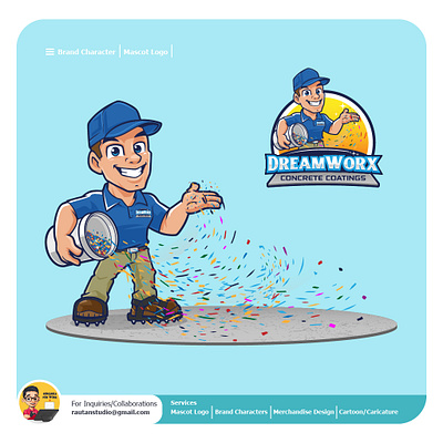 DREAMWORX branding cartoon character coating construction design graphic design illustration logo mascot