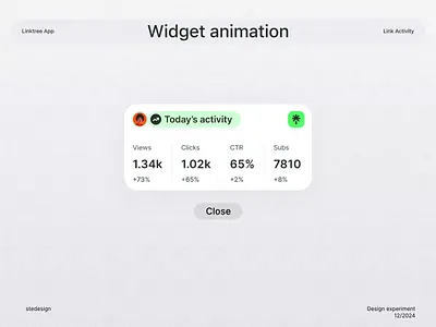 App Widget animation - Linktree animation app design interaction ios iphone linktree minimal ui widget
