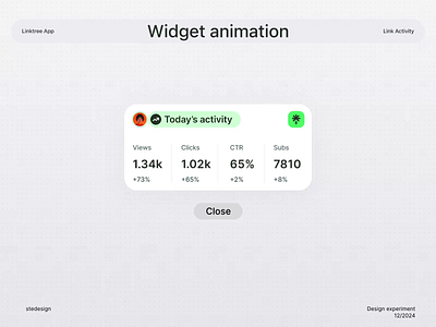 App Widget animation - Linktree animation app design interaction ios iphone linktree minimal ui widget