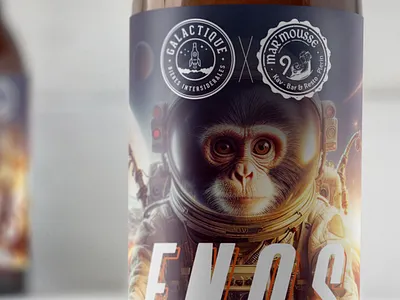 "ENOS" beer label for Galactique brewery & Mar'Mousse beer brand design brand identity branding craft beer craft brewery design graphic design logo