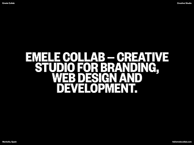 Emele Collab Creative Studio clean creative design minimal portfolio simple typography web