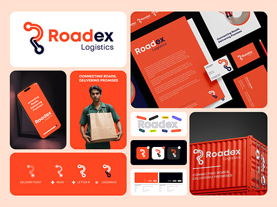 Roadex Logistics Brand identity alphabet letter r brand identity design services branding branding brandmark typography corporate company ecommerce delivery export import transport logo flat colorful wordmark initial clean graphic icon letter mark logotype logistics courier cargo logo logo brand identity design logo designer minimalist minimal abstract modern gradient monogram logos online shopping delivery professional business agency sign symbol element unique concept trend