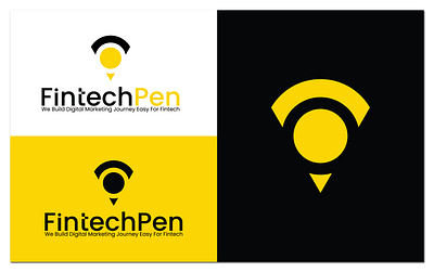 FintechPen Logo Design branding clean eye catching it letter f p logo pen simple tech