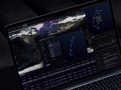 Dashboard Design for Satellite Monitoring and Management aerospace b2b datavisualization geospatial gnss microsatellite monitoring monitoring app orbit orbital satcom satellite sputnik telecommand telemetry tracking transmission ui web web design