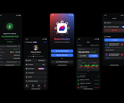 Trade Robot with crypto- Robo Wallet analytic bot crypto ios login mobile profile robot settings stats trade trading transfer wallet