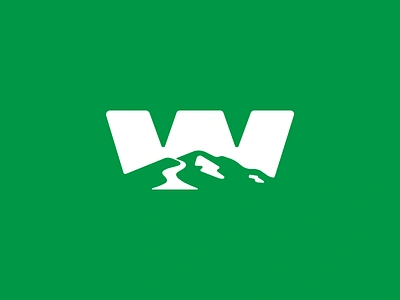 Valley + W brand branding hill identity letter letter w logo mountain negative space valley w water whitespace