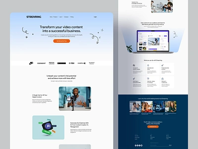 Video App Landing app landing clean website design creative app landing page creative web design landing page landing page design mobile design responsive design streaming app ui design uiroll uiux video app video streaming web design web ui website website design