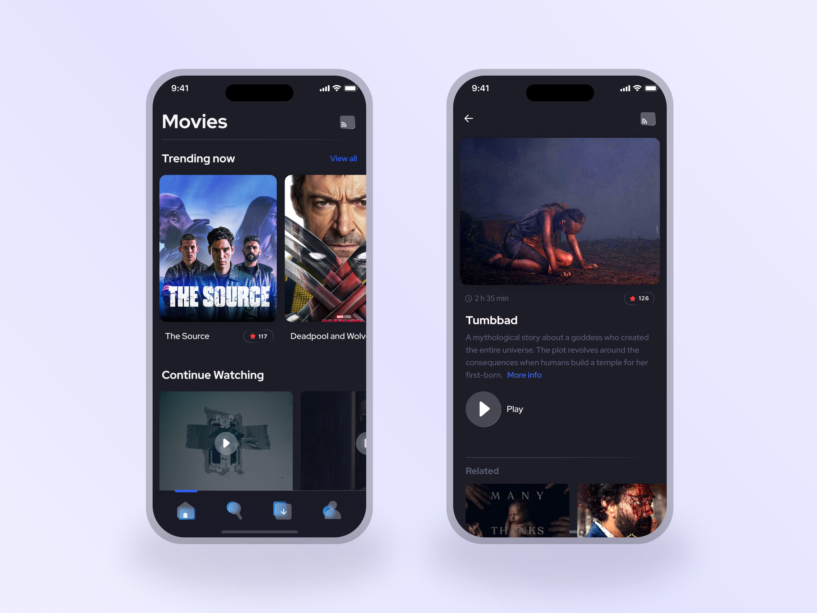 Movie App app design ios mobile ui ux