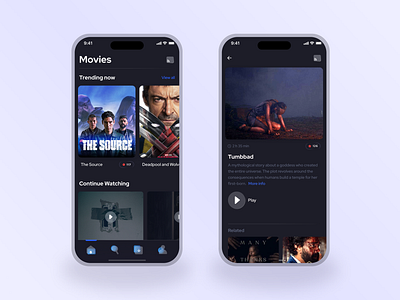 Movie App app design ios mobile ui ux