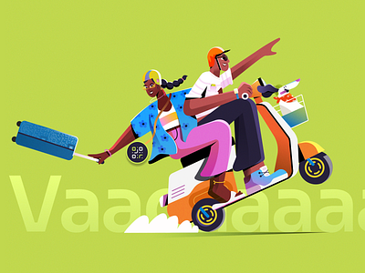 Celebrating the ‘Super’ in everyone. ad animation app banner bike branding character finance fintech graphic design illustration india indian motion graphics people scooter travel vector visual language web