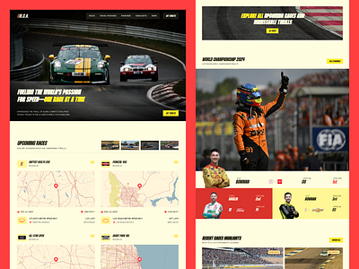 Racing - Landing page automobile automotive button car cta design footer hero home page landing page location map match highlishts racing research sports tournament ui ux website