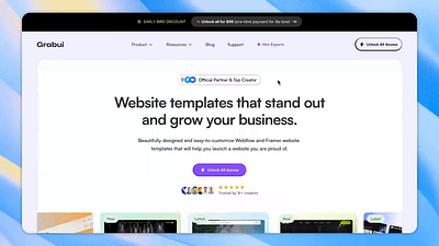 Grabui Website Template Store agency branding business website clean creative creative website design framer template illustration minimal modern professional website template template store ui ux web design webflow template website website template