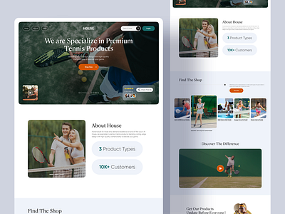 Tennis Product Landing Page clean ui creative design creative product website design ecommerce design ecommerce webdesign landing page marketing page mobile responsive design modern ui product ecommerce product landing page product marketing page tennis product ui design uiroll uiux web web ui design website design