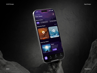 Sleep Sounds & Meditation Mobile App UI Design app design app ui app ui design figma meditation meditation app mobile app mobile app design mobile app ui mobile app ui design sleep sleep sounds sound meditation ui ui ux uiux ux wellness