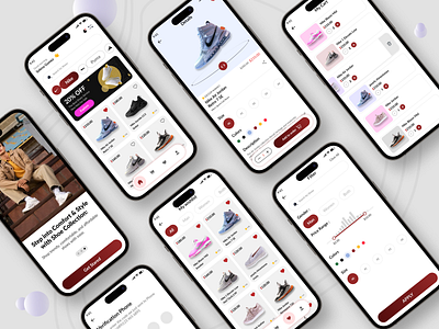 Shoes Online Shop-App Design figma design ios design landing page design mobile app design product design responsive design screenshot design ui uiux design web design