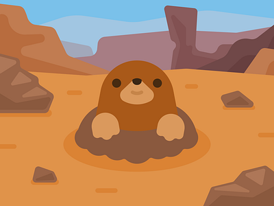 Game Level «Canyon» canyon character childrens learning app desert game graphic design illustration kid app learning app learning game level design mobile app mobile game mole vector