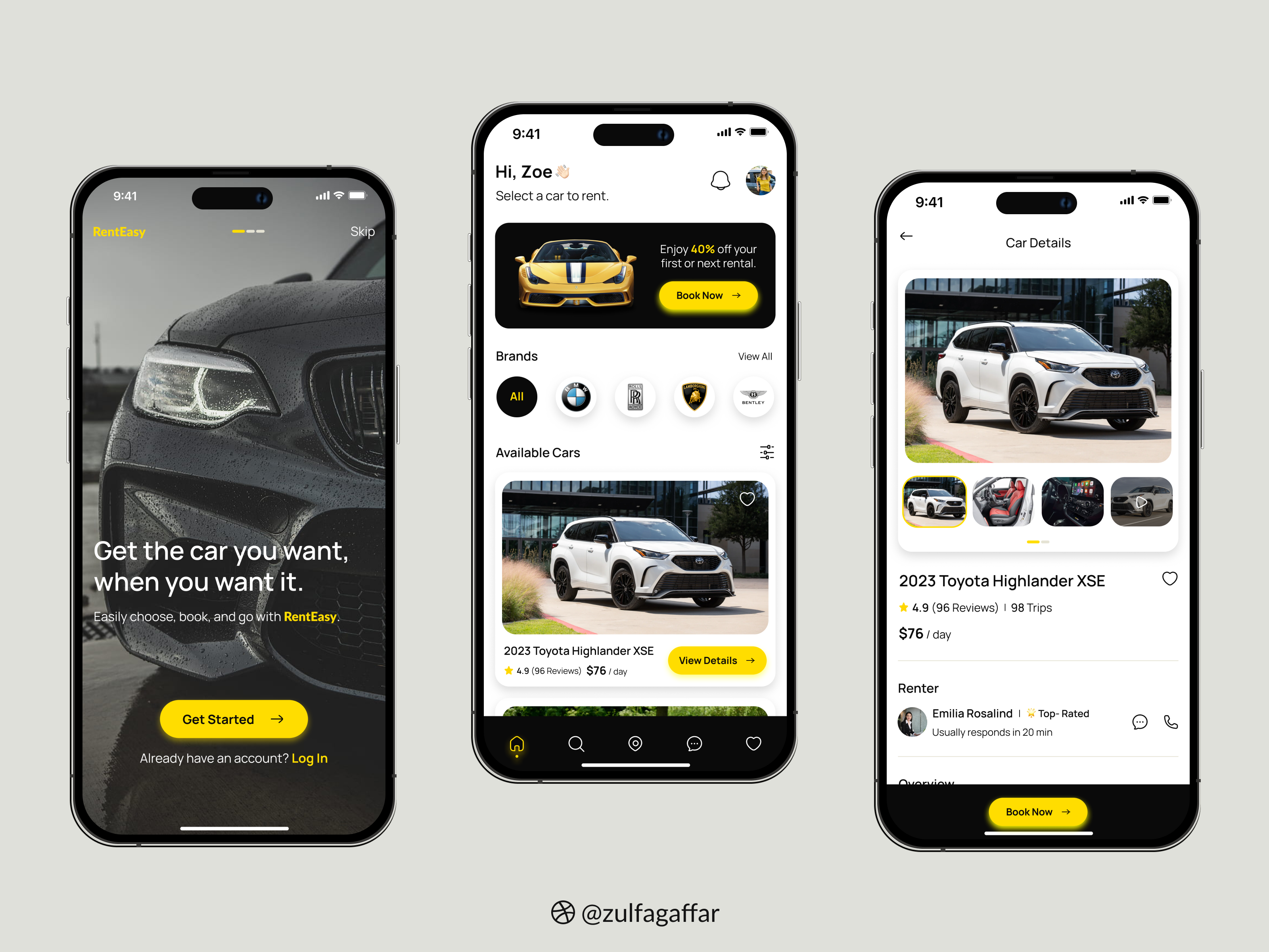 Car Rental App car car rental app carrental design minimal mobile app ui uidesign uiux