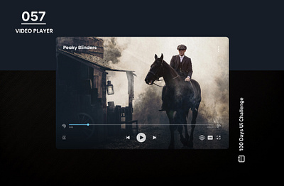 DAY-057 VIDEO PLAYER 100 days ui 100days 100daysofui daily ui challenge design figma player player ui tv app ui user interface video player video player interface video player ui