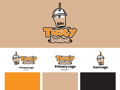 TASTY BOBA Logo Design for Bubble Tea Store boba boba tea brand branding bubble tea cafe cafe logo design illustration logo logo design restaurant restaurant logo