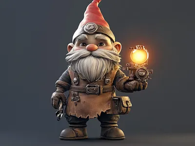 Inventor of Forgotten Sparks 3d 3d modelling blender cgi character design fantasy luminous miner quirky r1n7t0xb whimsical